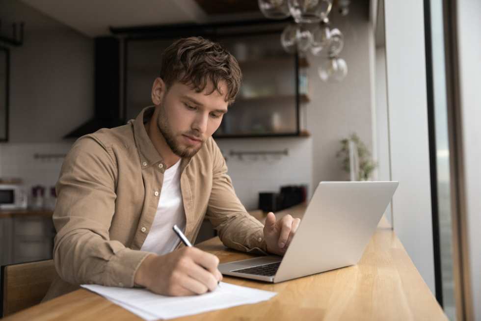 Filling out application for the NYC housing lottery