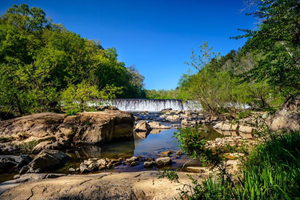 The western point of Eno River State Park in Durham, North Carolina. 
