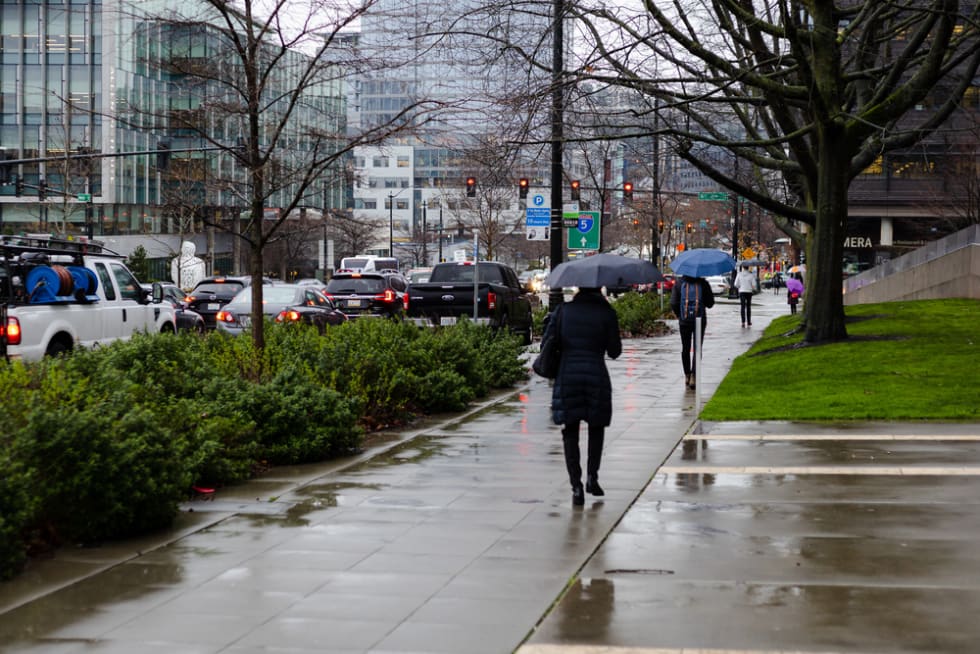 Commuting in the Rain in Seattle