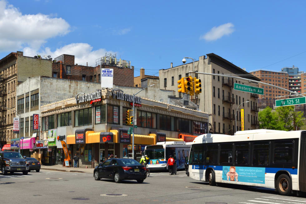 Manhattanville (also known as West Harlem or West Central Harlem). Urban landscape in spring