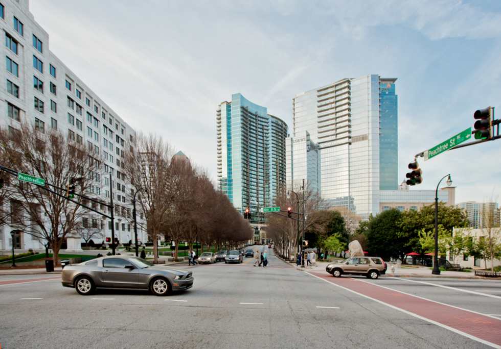 Peachtree Center, one of the most walkable neighborhoods in Atlanta, GA