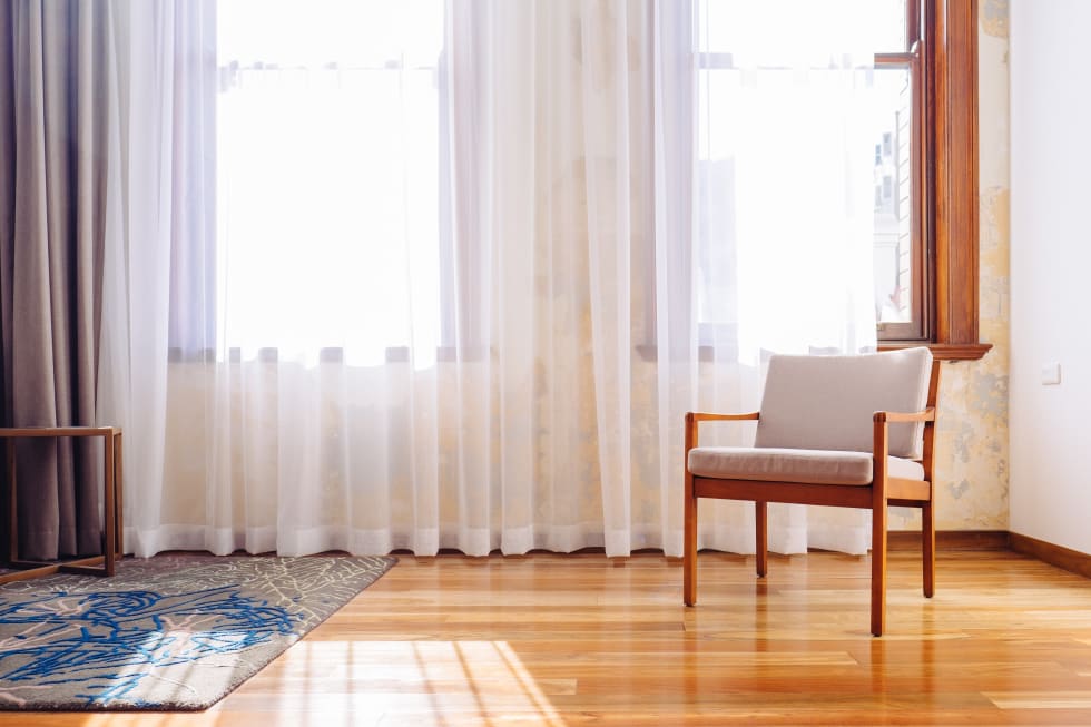 Choose lightweight fabrics for small rooms