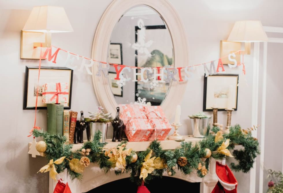 Christmas mantel