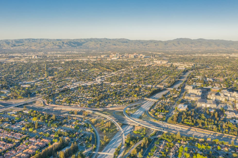 San Jose from Above on Clear Day