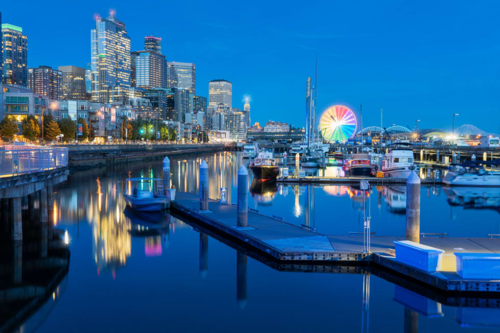  Blue Hour shot of the Belltown District in Seattle