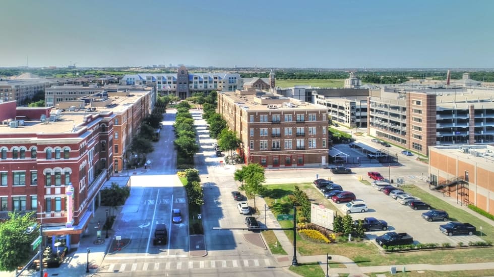  New Downtown Frisco Texas from the air