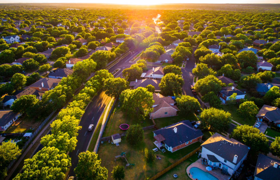 Brushy Creek Suburb Homes above Neighborhood in Austin , Texas