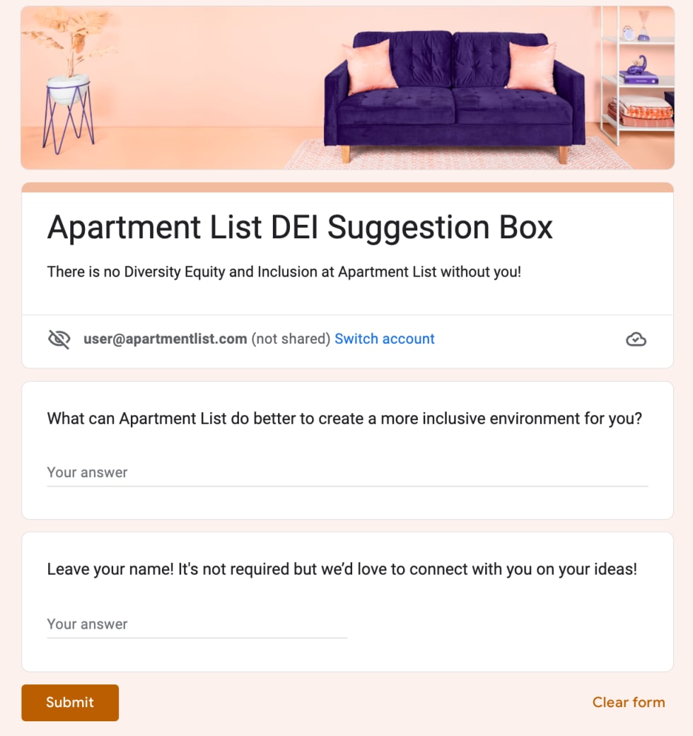 DEI Suggestion Box Form