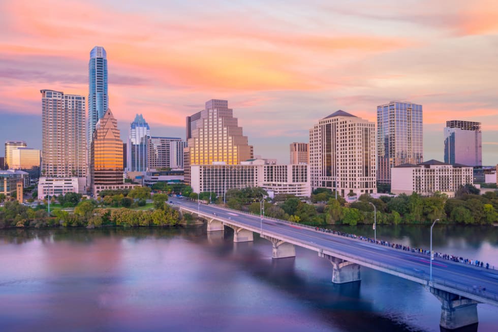  Downtown Skyline of Austin, Texas in USA