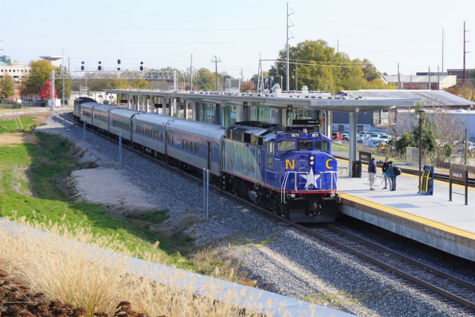  Piedmont train service between Raleigh and Charlotte, NC. Operated by Amtrak.