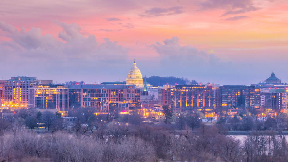 Washington DC Skyline Sunset