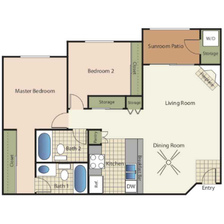 Elán Cardiff by the Sea Apartment Homes – 2 Bedroom 2 Baths 22A