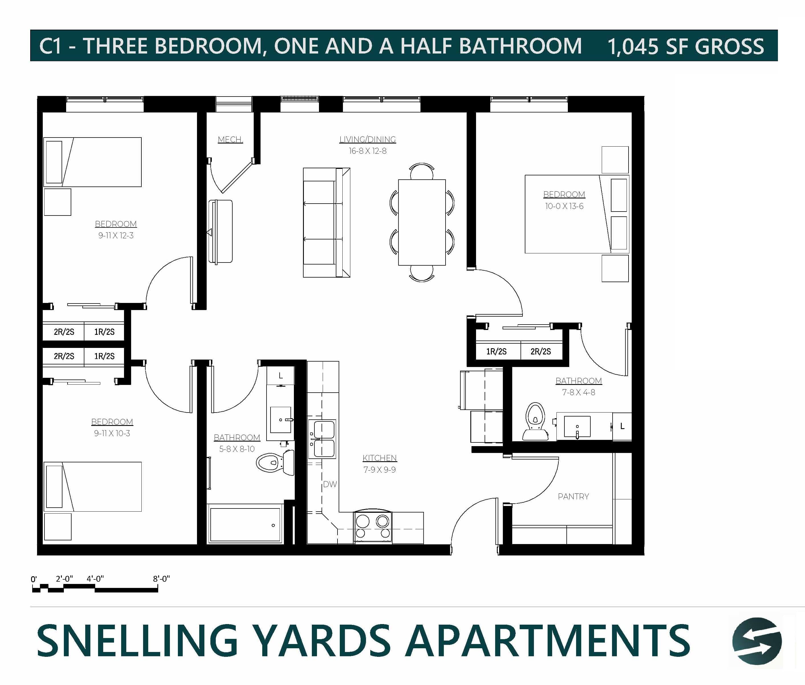 Snelling Yards Apartments – 3 Bedroom (80%)