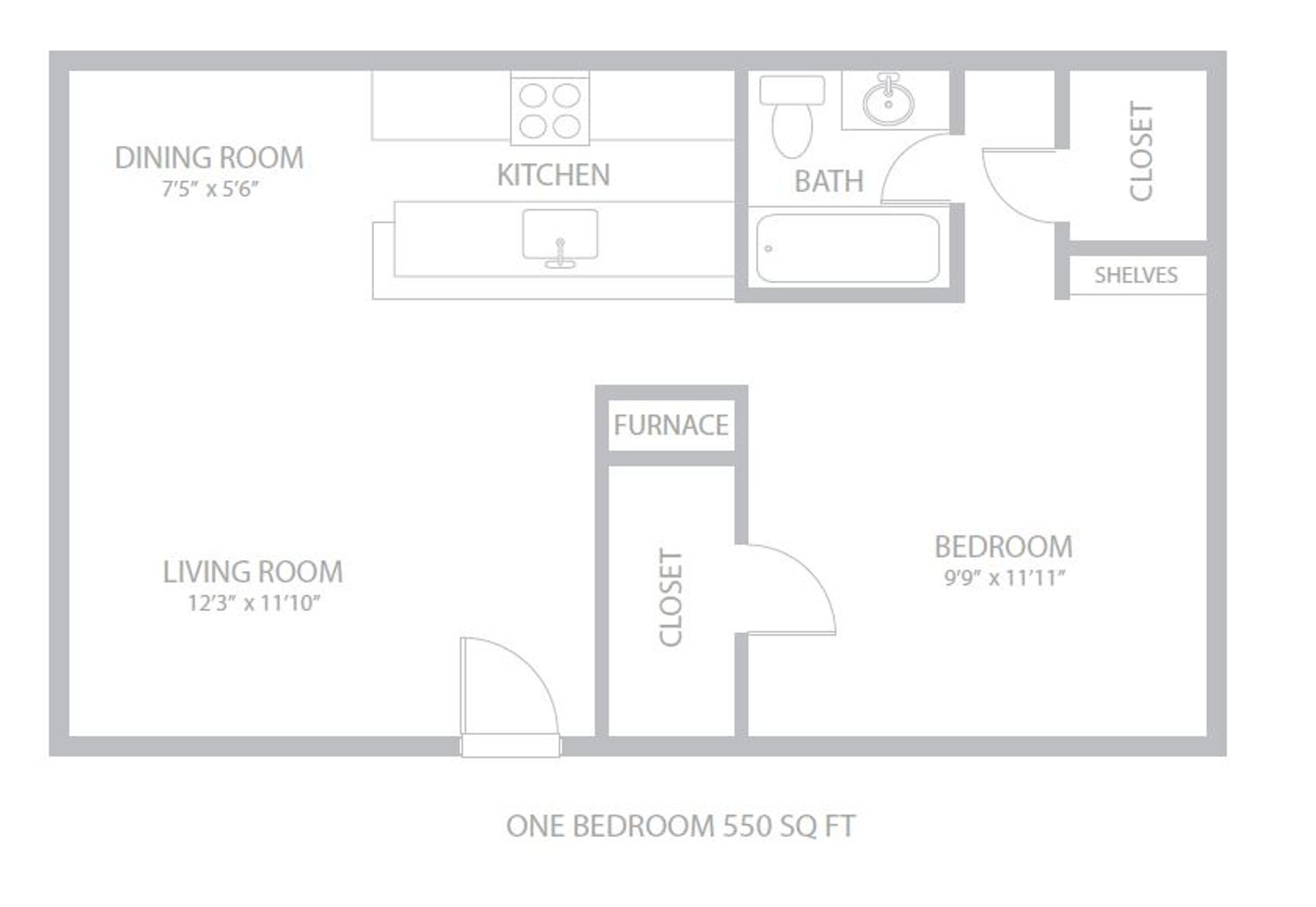 The Marks & The Embers – 1 bed, 1 bath, $1149