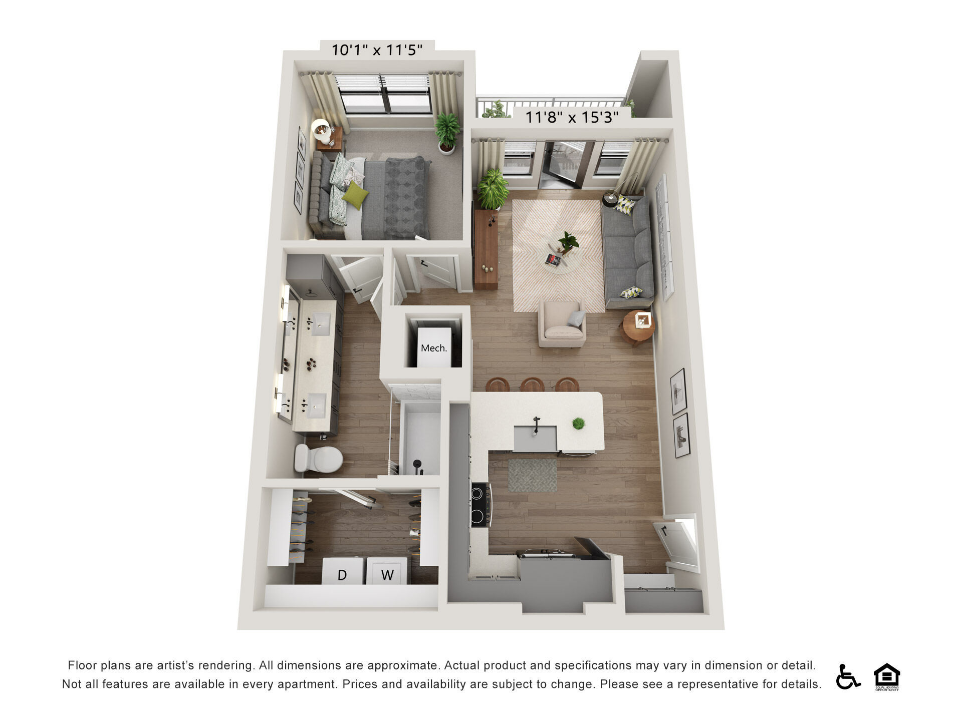 Lenox Grand West – 1 bed, 1 bath, $1295