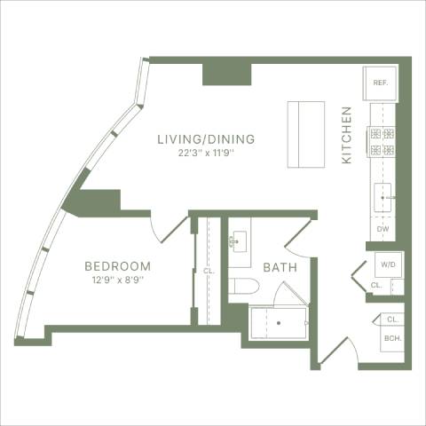 Albion Music Row – 1 bed, 1 bath, $2618