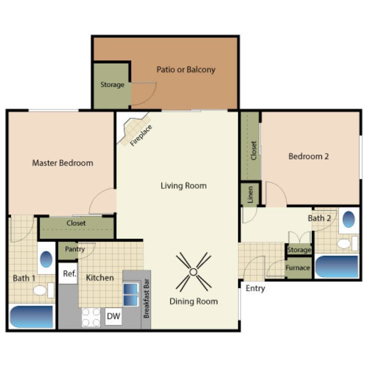 Elán Shadowridge Meadows Apartments – 2 Bed 2 Bath C