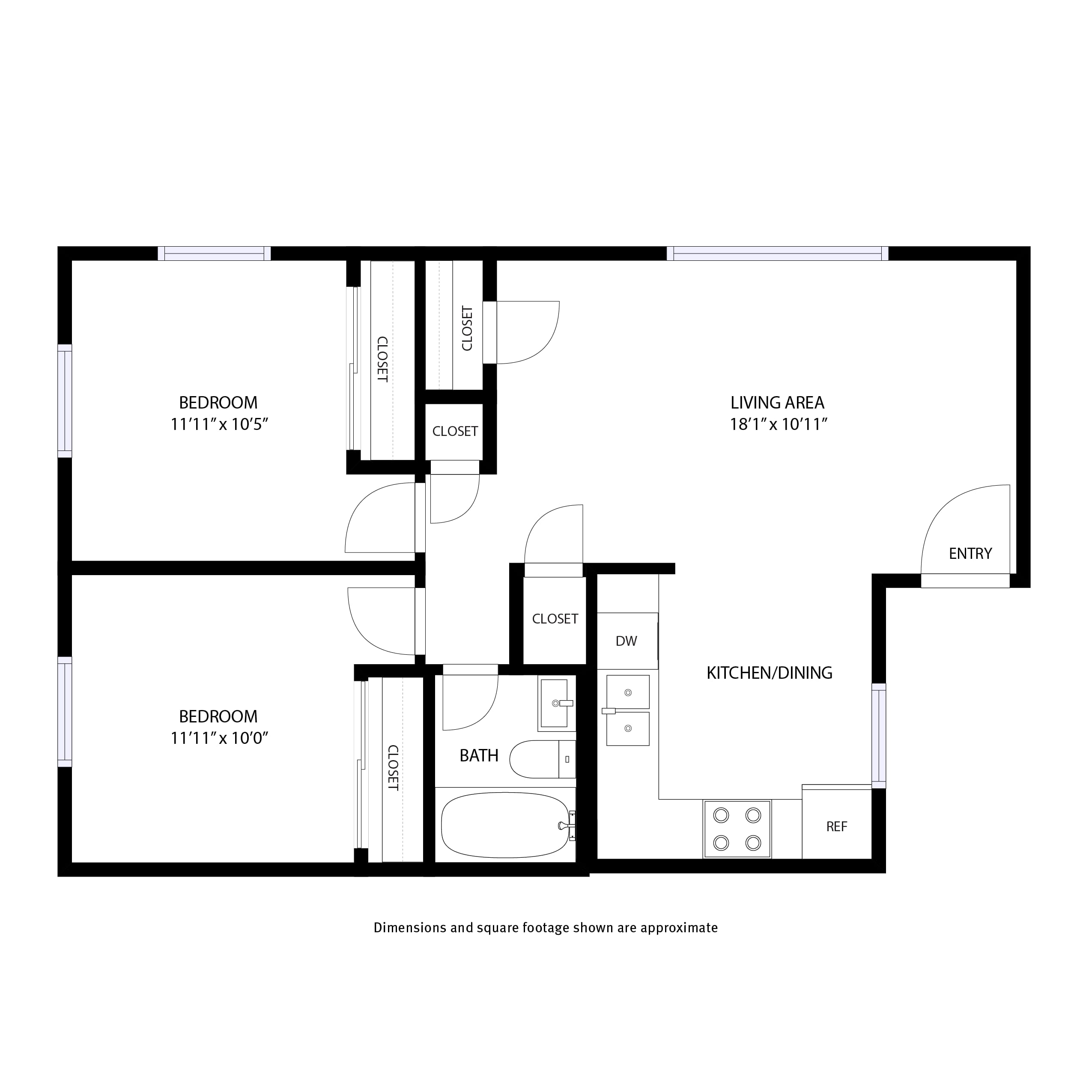 Asbury Gardens – 2 beds, 1 bath, $1146