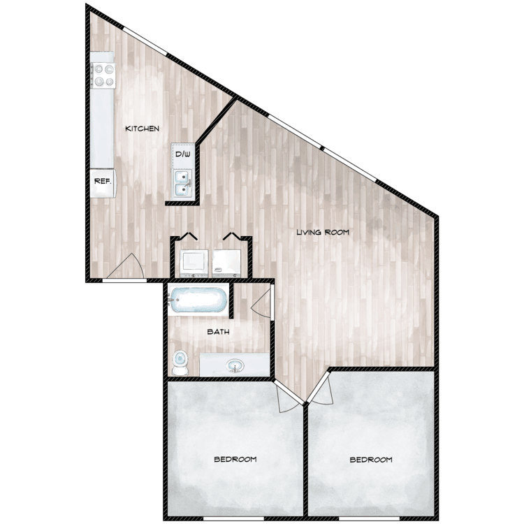 Park Place – 2 Bedroom 1 Bath