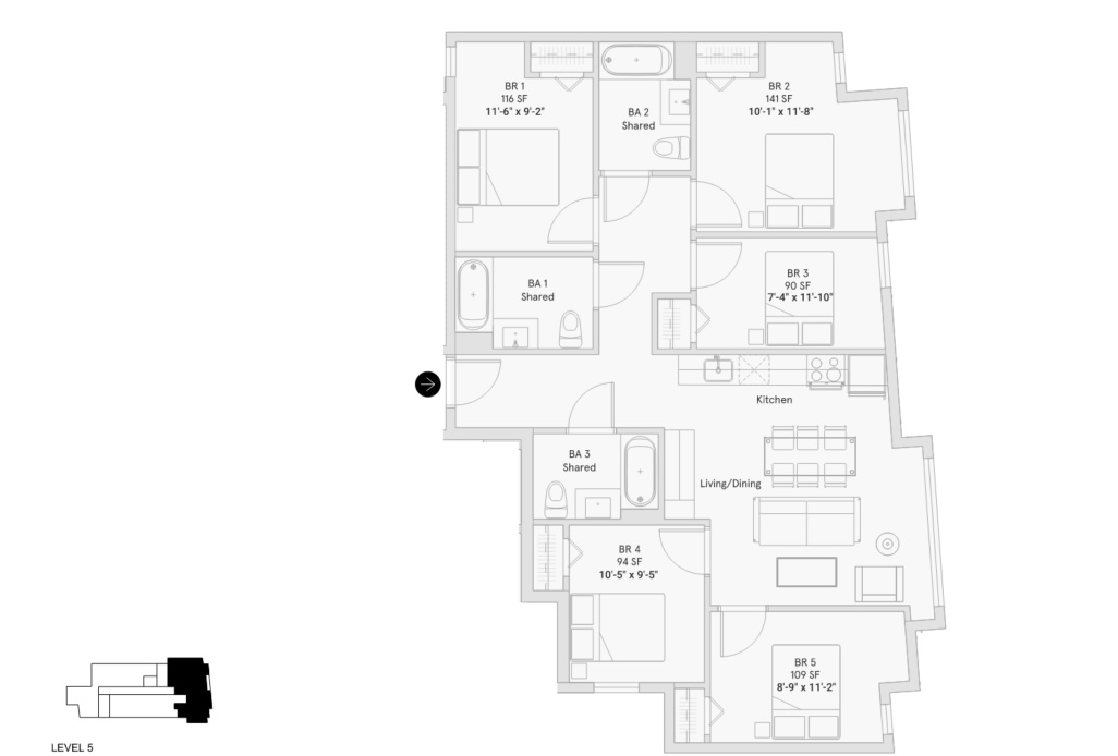 Bosco – 501 - 4 (Shared Bathroom)