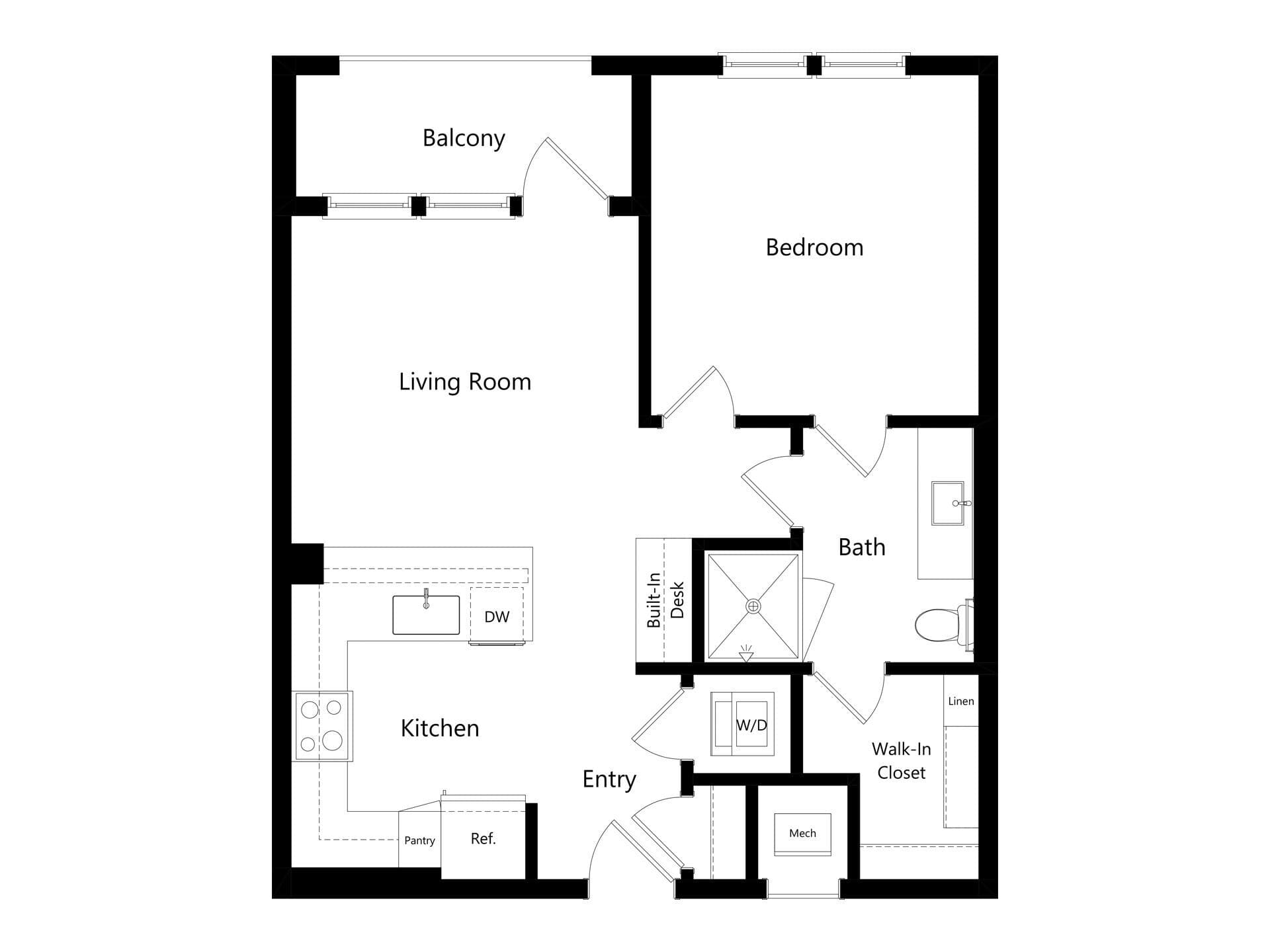 The Buckley – 1 bed, 1 bath, $1790