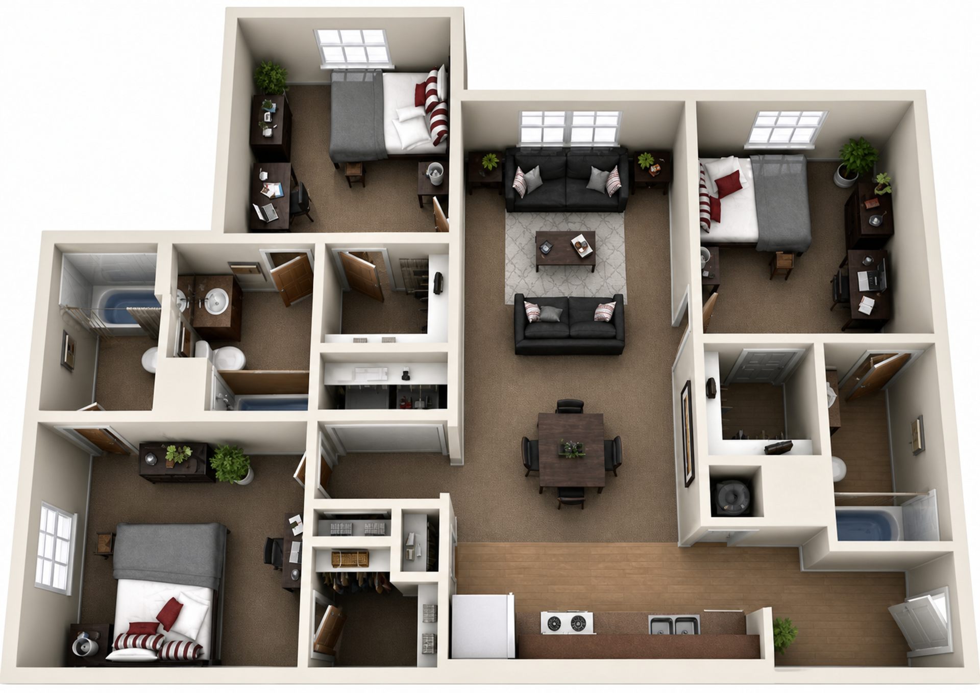 Campus Pointe Apartments – 3 beds, 3 baths, $1649