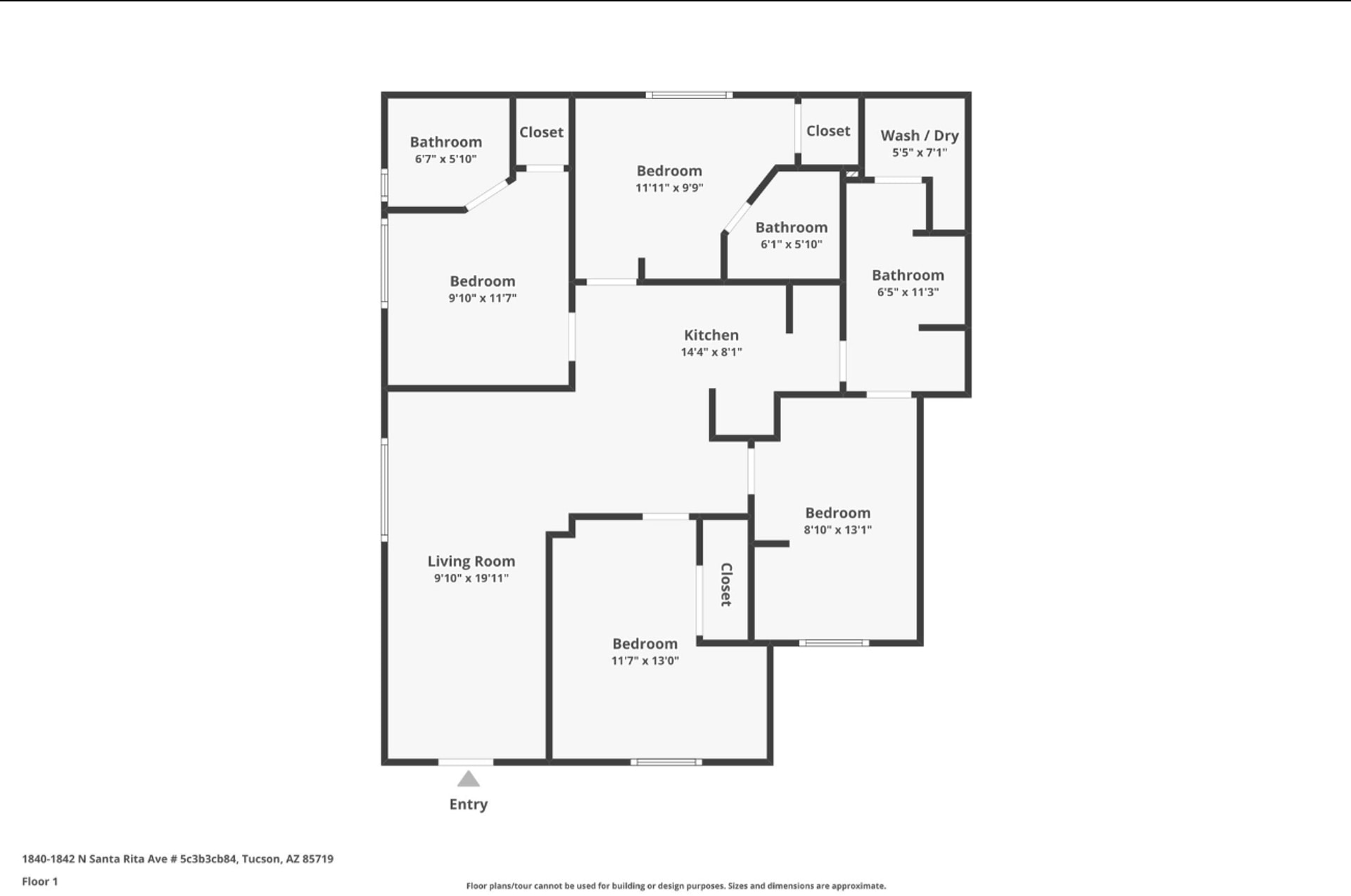 1840-1842 N. Santa Rita Ave. ( 1840, 1842-A, 1842-B ) – 4 beds, 3 baths, $1800