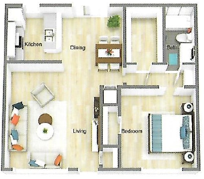 12th and Beach – 1 bed, 1 bath, $1005