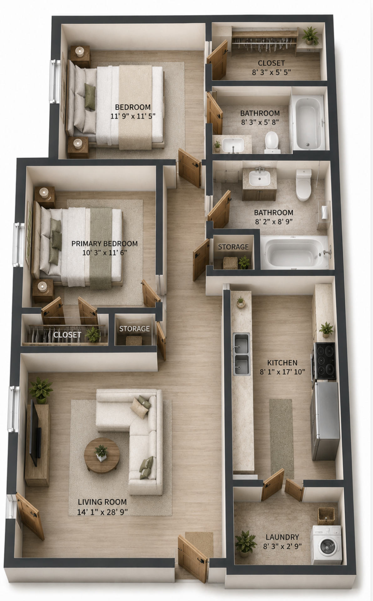 Clarksville Heights – 2 beds, 1 bath, $940