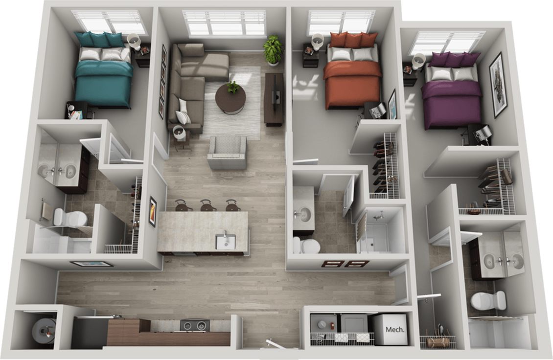 303 Flats – Private - Priced By Bed