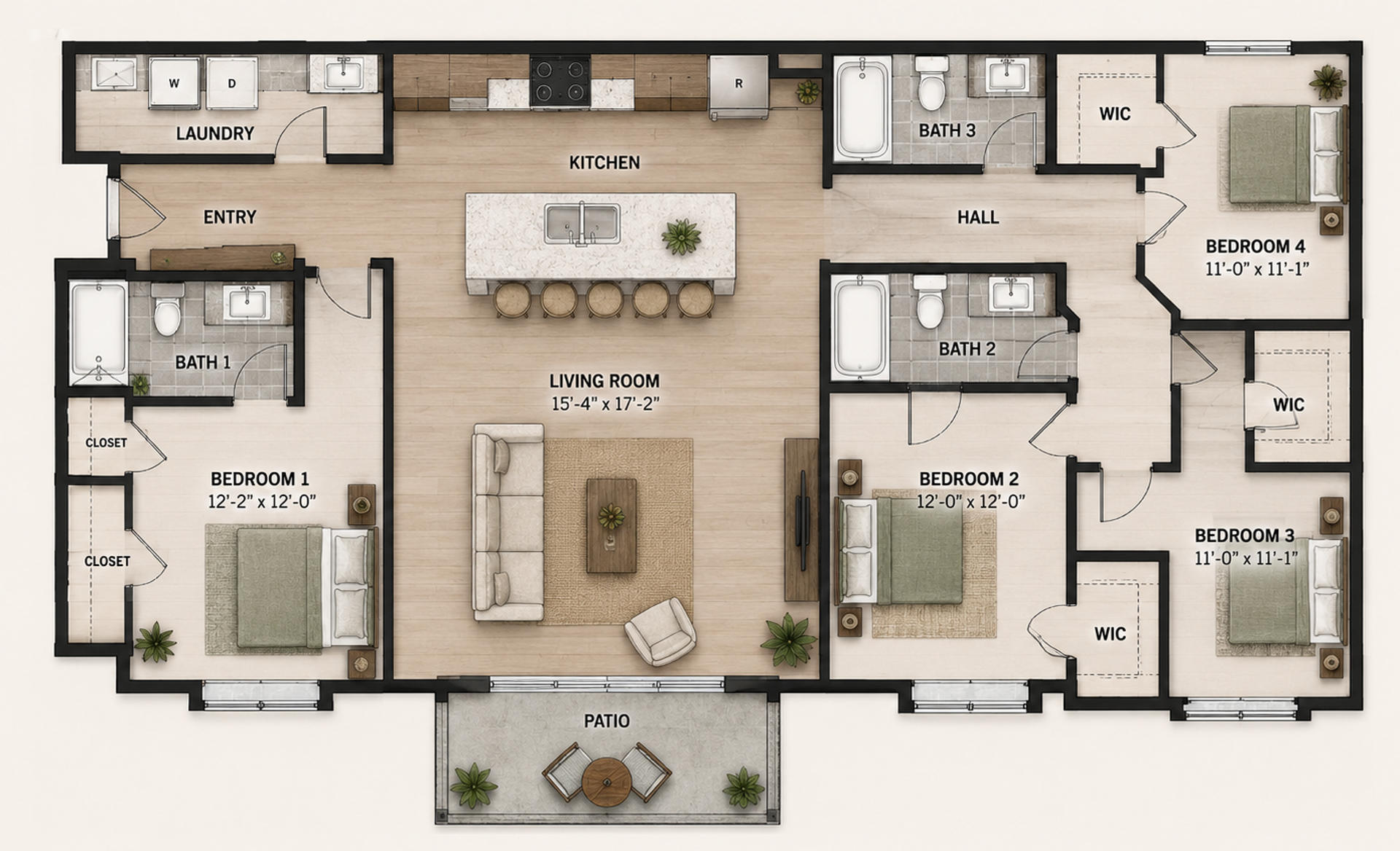 Flats at the Pier, 1732 – 4 beds, 4 baths, $2500