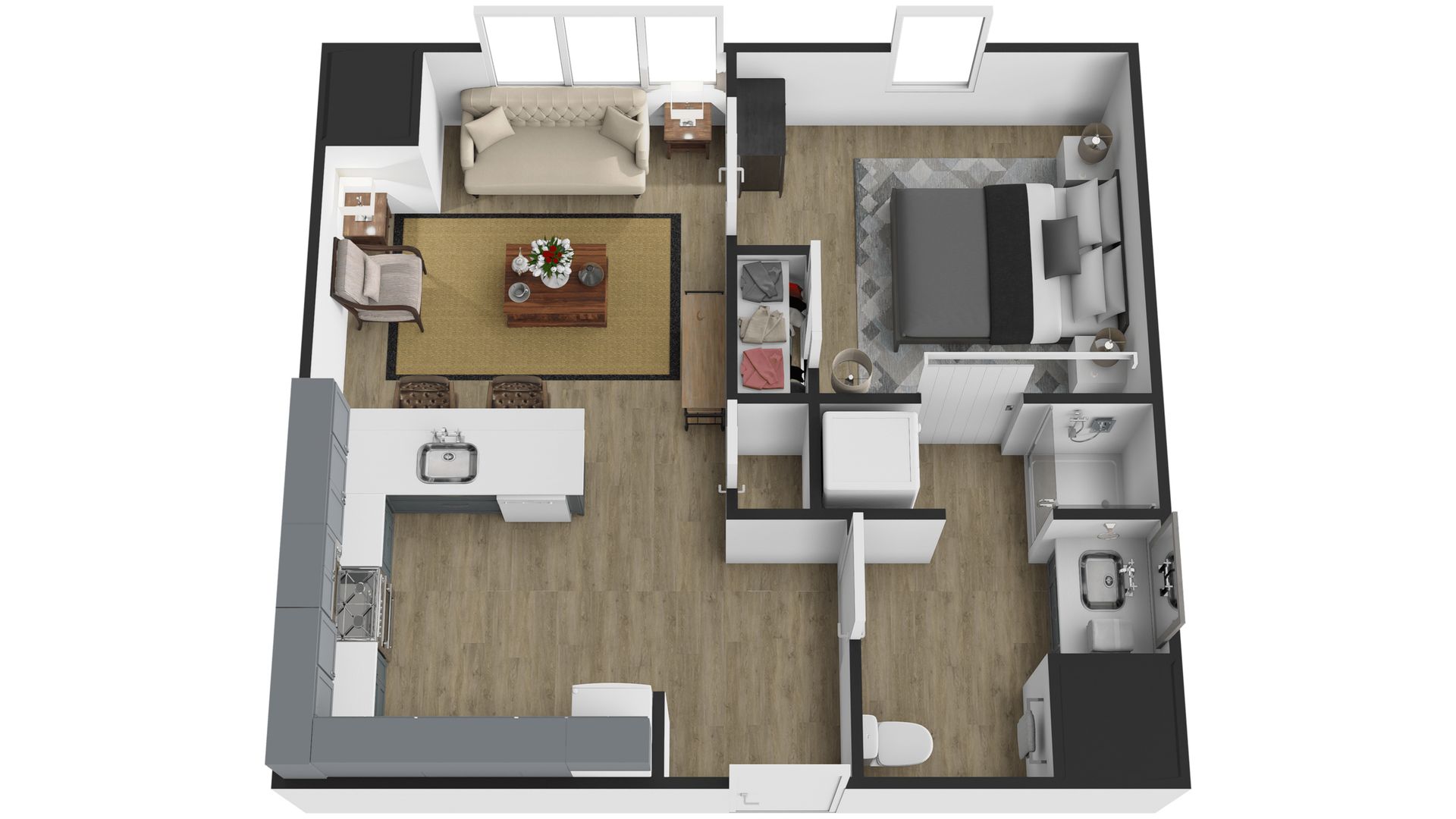 Poplar Place – 1 bed, 1 bath, $1191