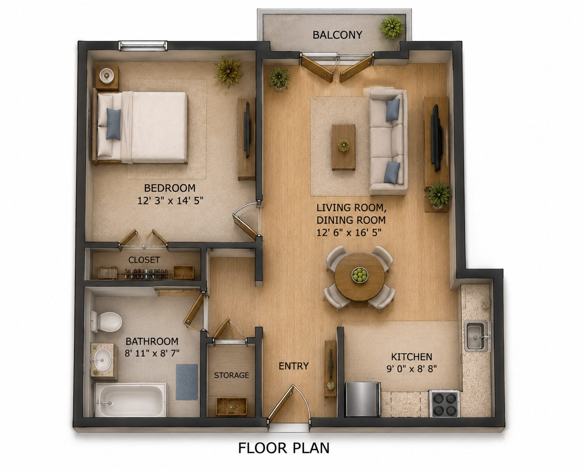 Stoneview – 1 bed, 1 bath, $800