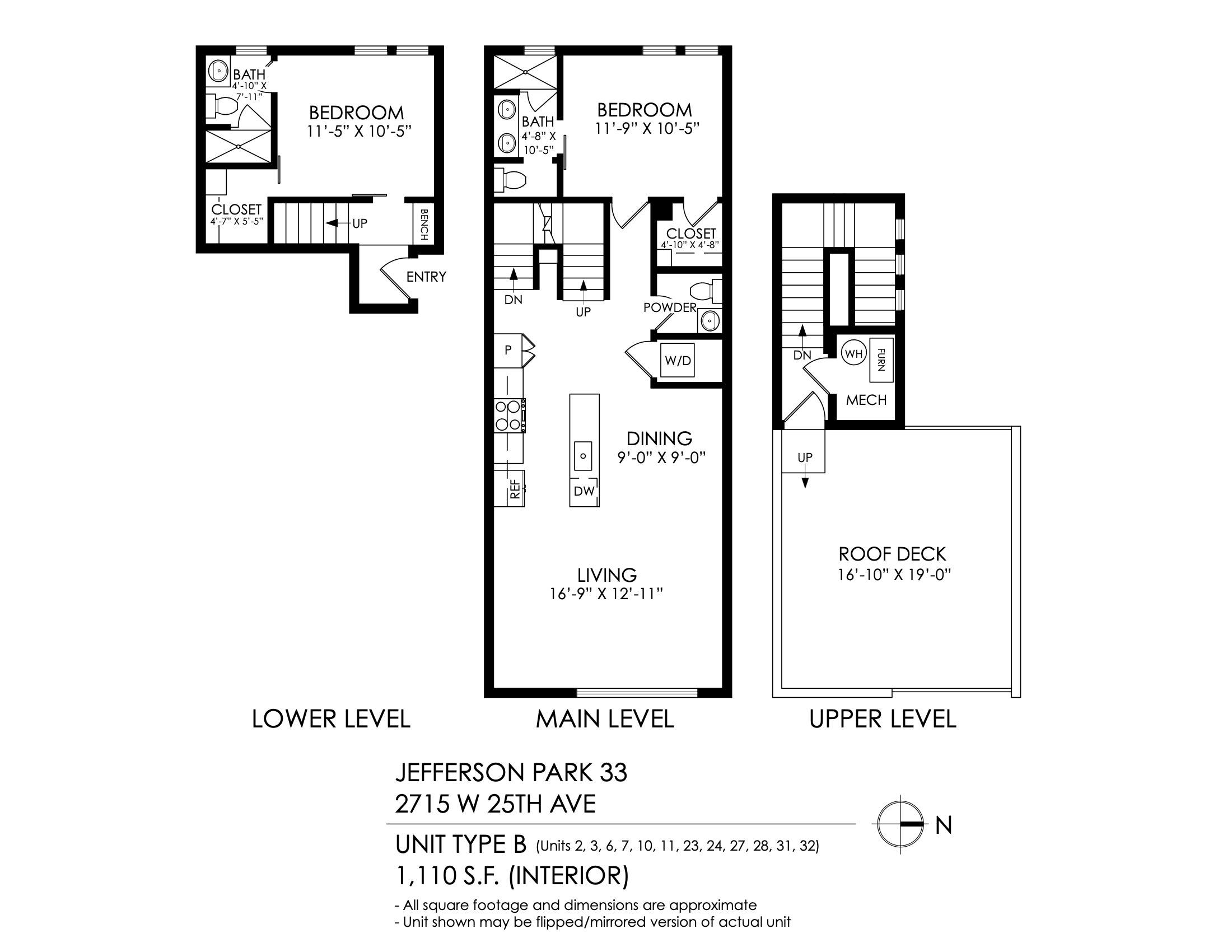 Jefferson Park 33 – 2 Bedroom, 2.5 Bath