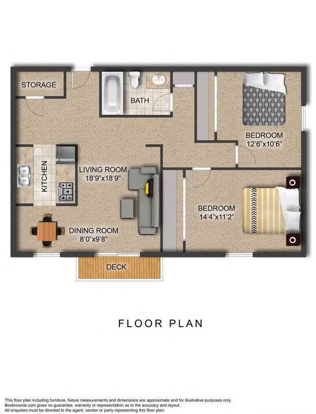 The Provinces Apartments – 2 Bedroom, Income Restrictions, Floorplan AB
