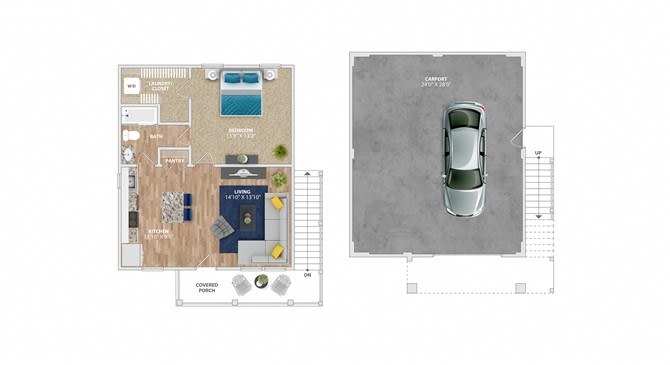 Swells Cottage Apartment Homes – Amelia with Garage