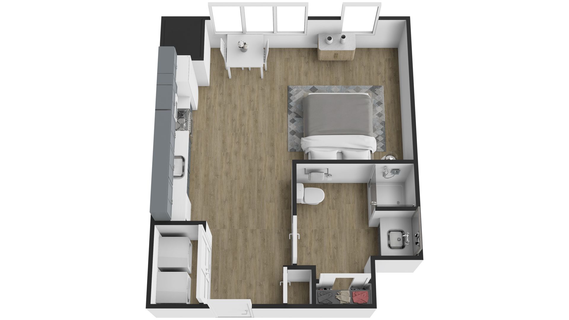 Poplar Place – Studio, 1 bath, $1066