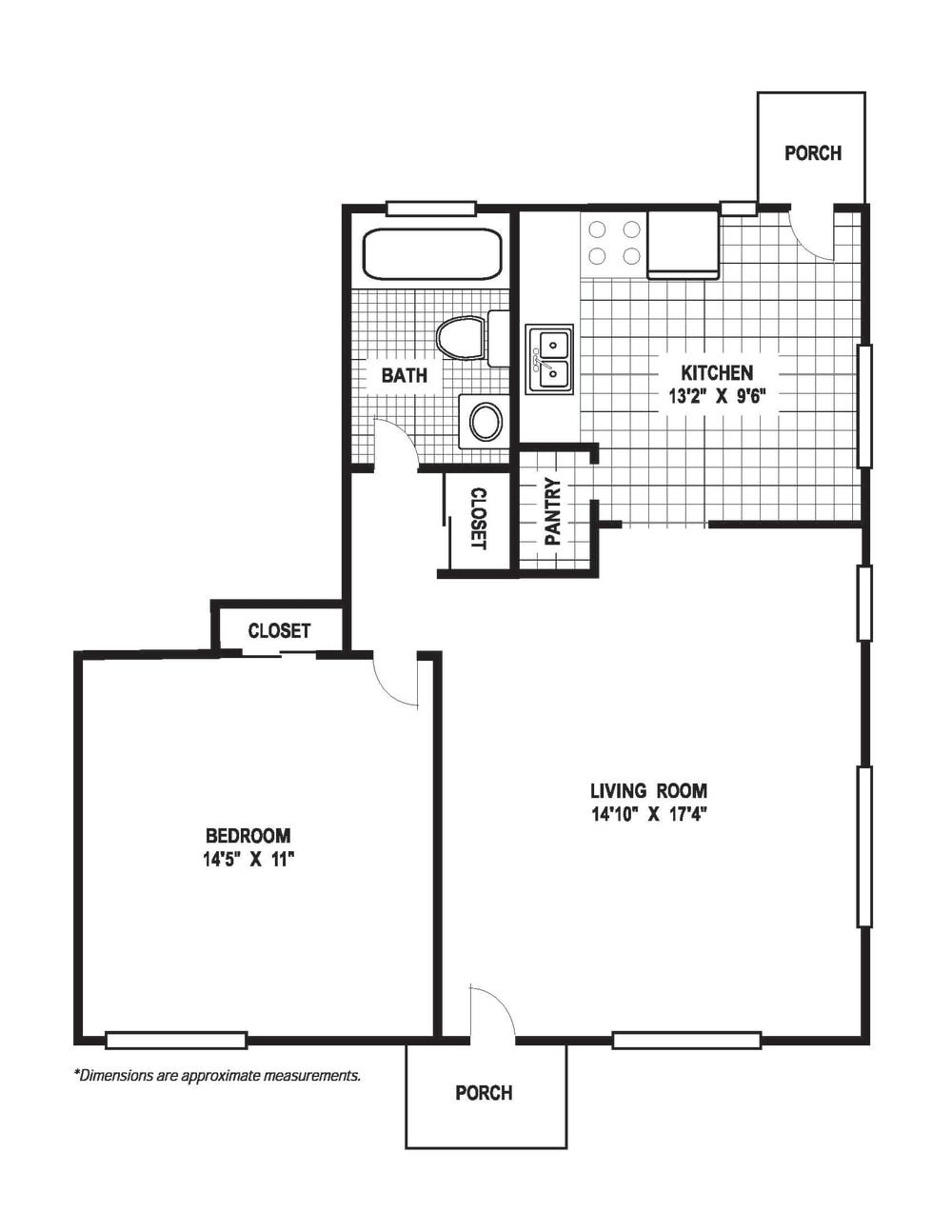 Glen Lennox Apartments – 1 Bedroom 1 Bath B
