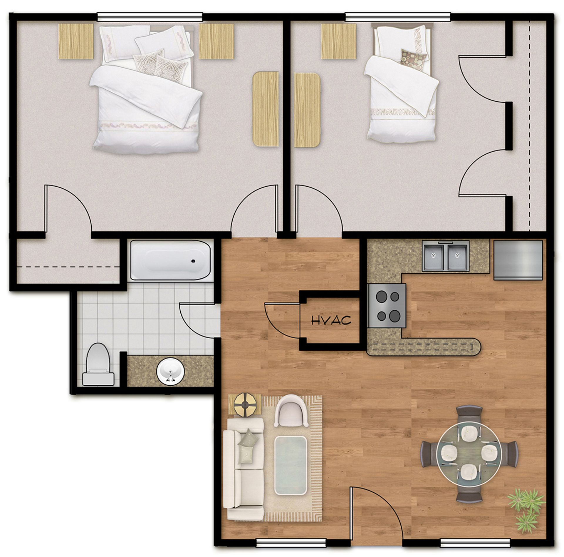 BlueBird Apartments – 2 beds, 1 bath, $1254