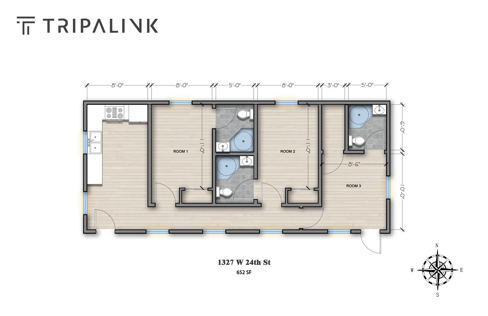 1325 W 24th Street – 1327 W 24th St - 1 (Private Bathroom)