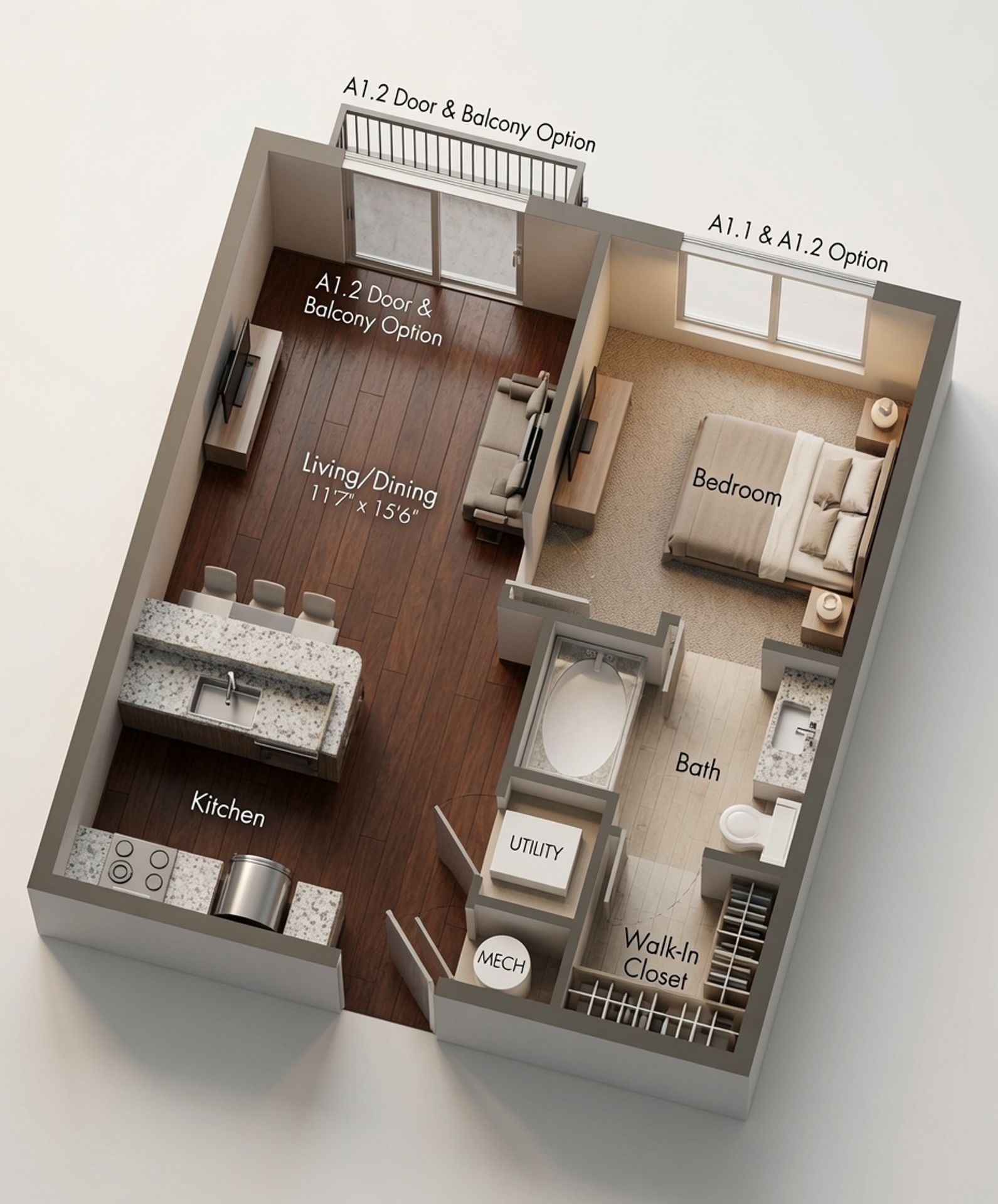 One Oak Grove – 1 bed, 1 bath, $1656