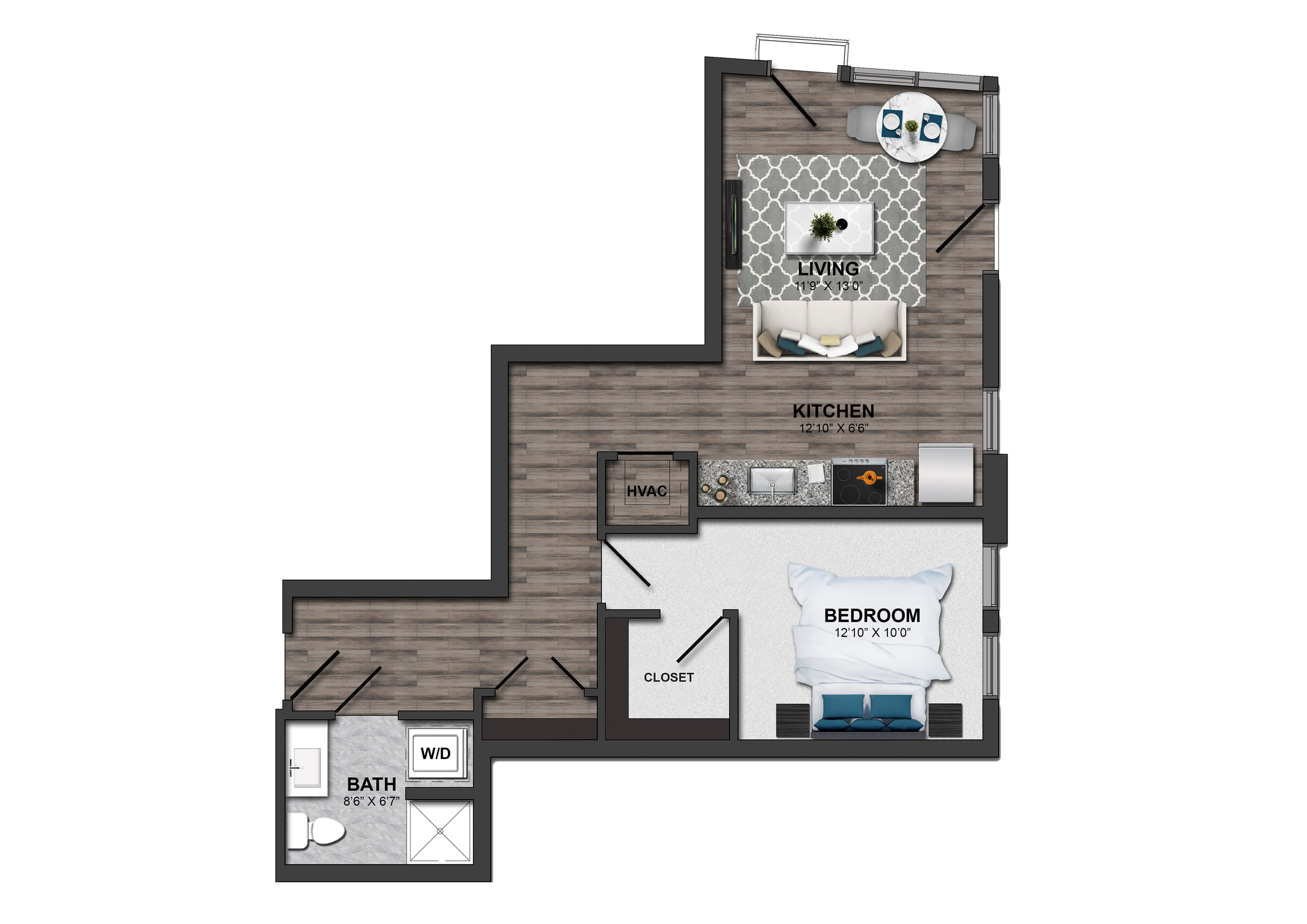 Maple View Flats – 1 Bed/1 Bath 60%-1F (m254aa13)