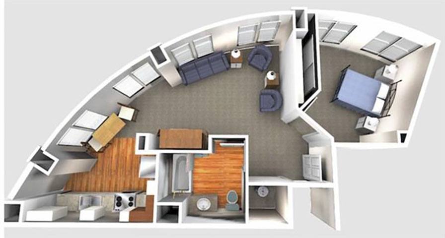 Rafael Town Center – 1 Bedroom 1B