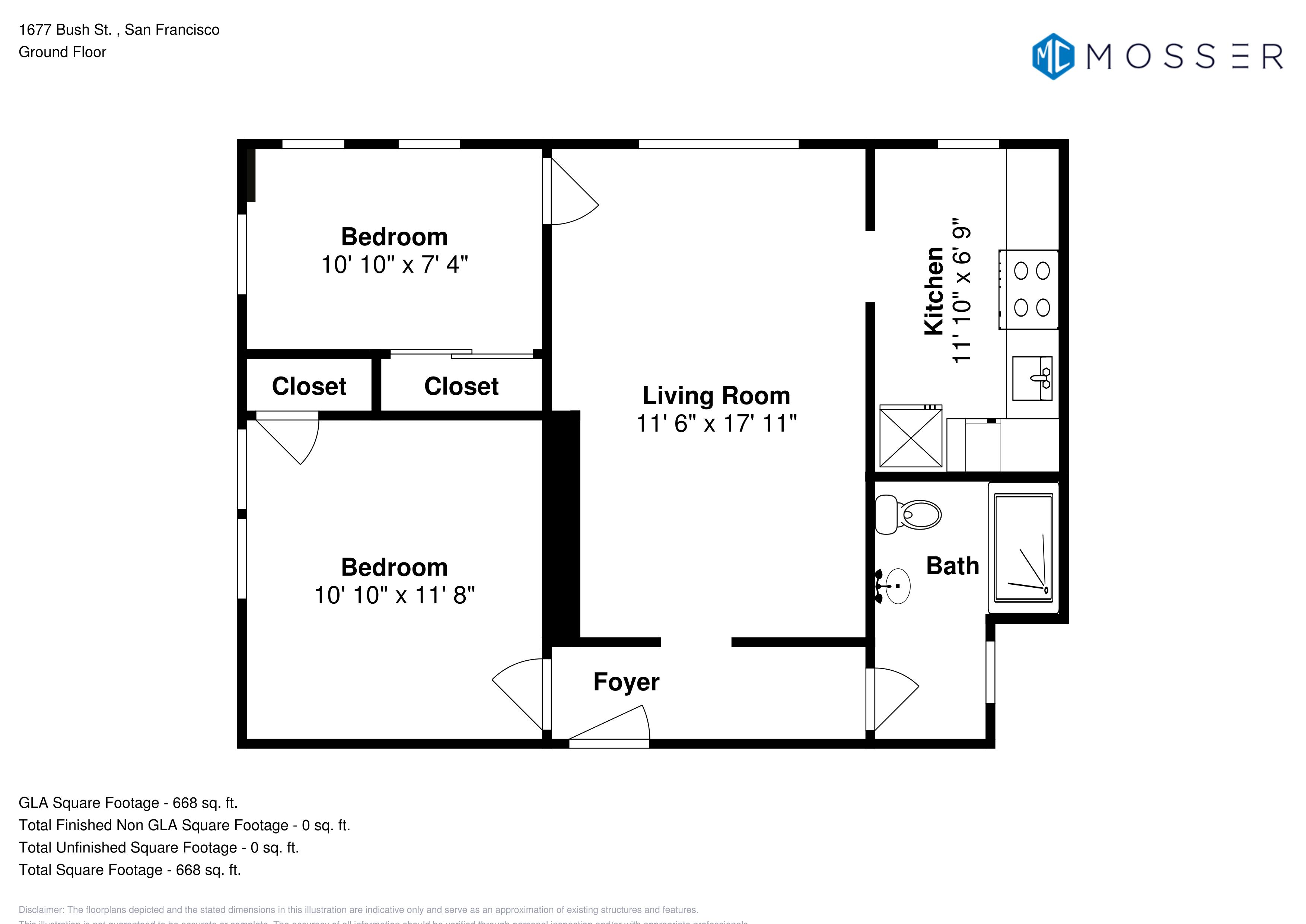 1677 Bush Street – 2 Bedroom