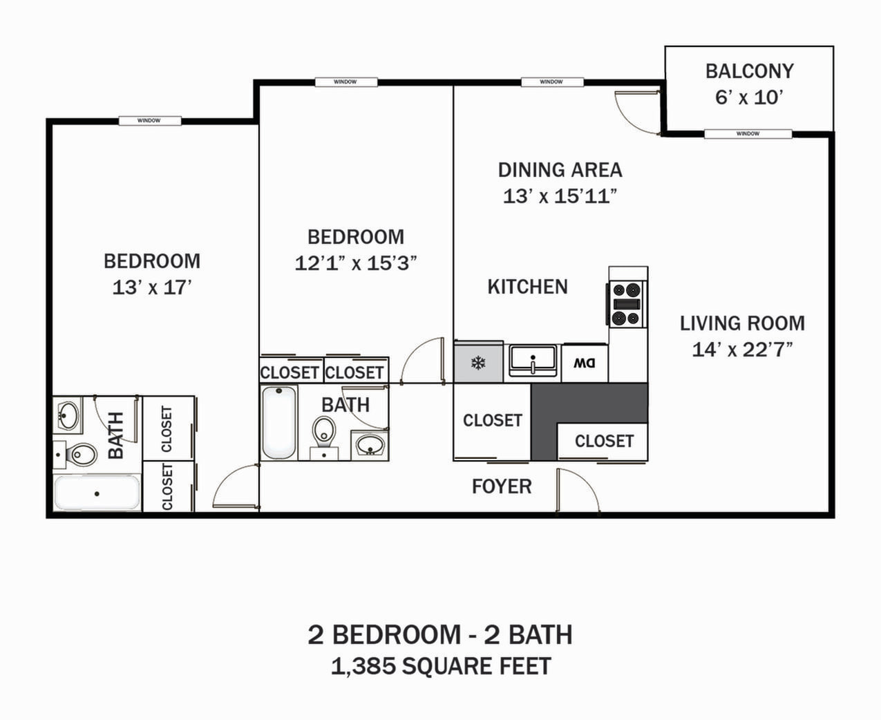 Oakwynne House – 2 Bedroom 2 Bath