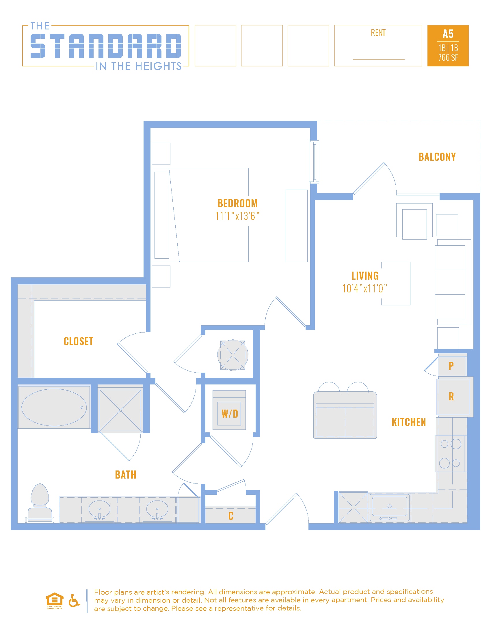 Gables at the Heights – 1 bed, 1 bath, $1678