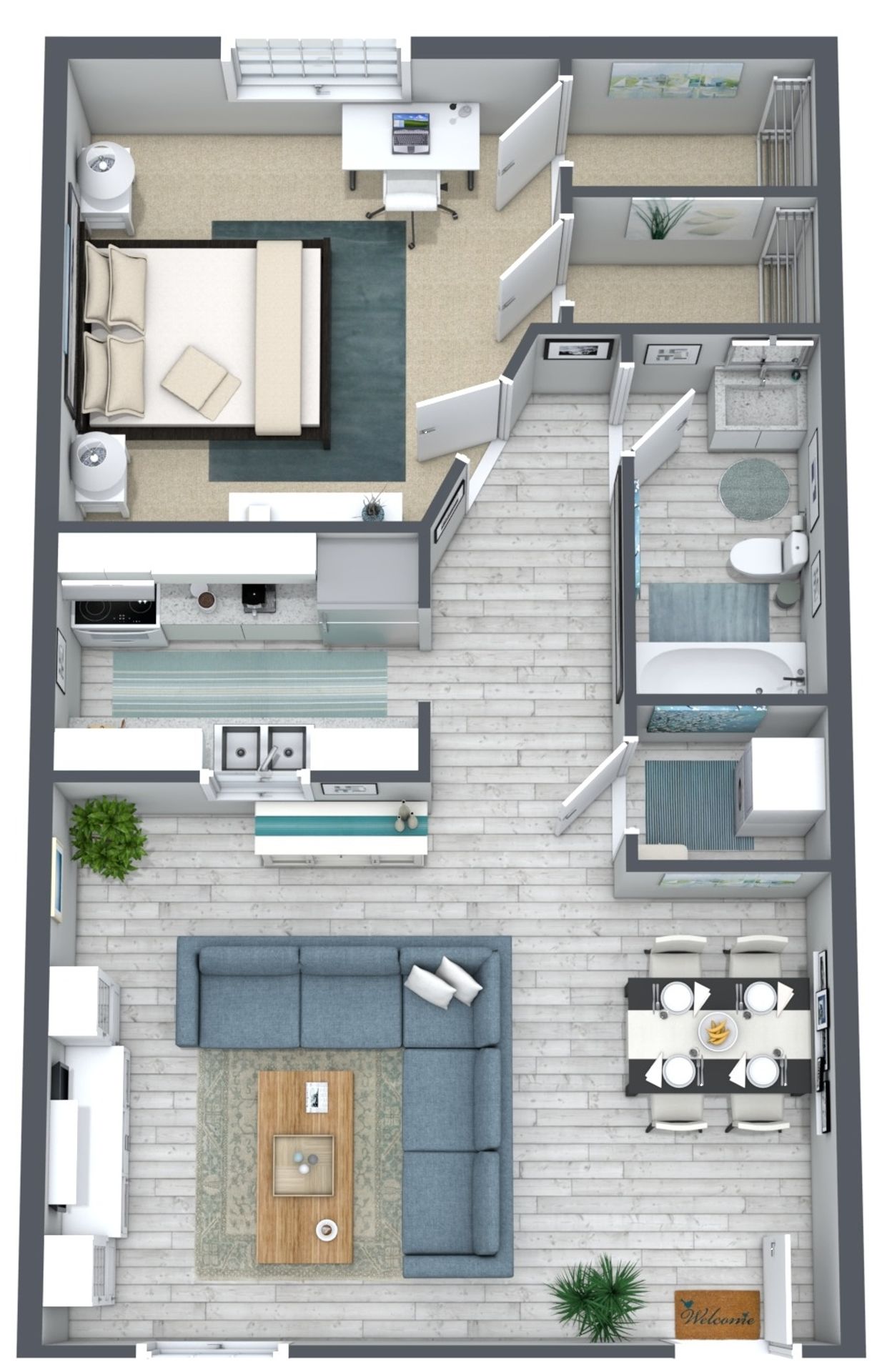 Courtyards on the Park – 1 bed, 1 bath, $895