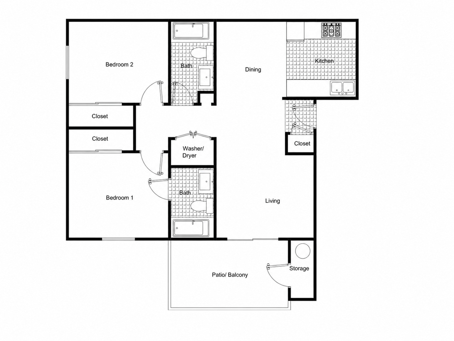 Cholla Ranch apartments – Two Bedroom - 70%