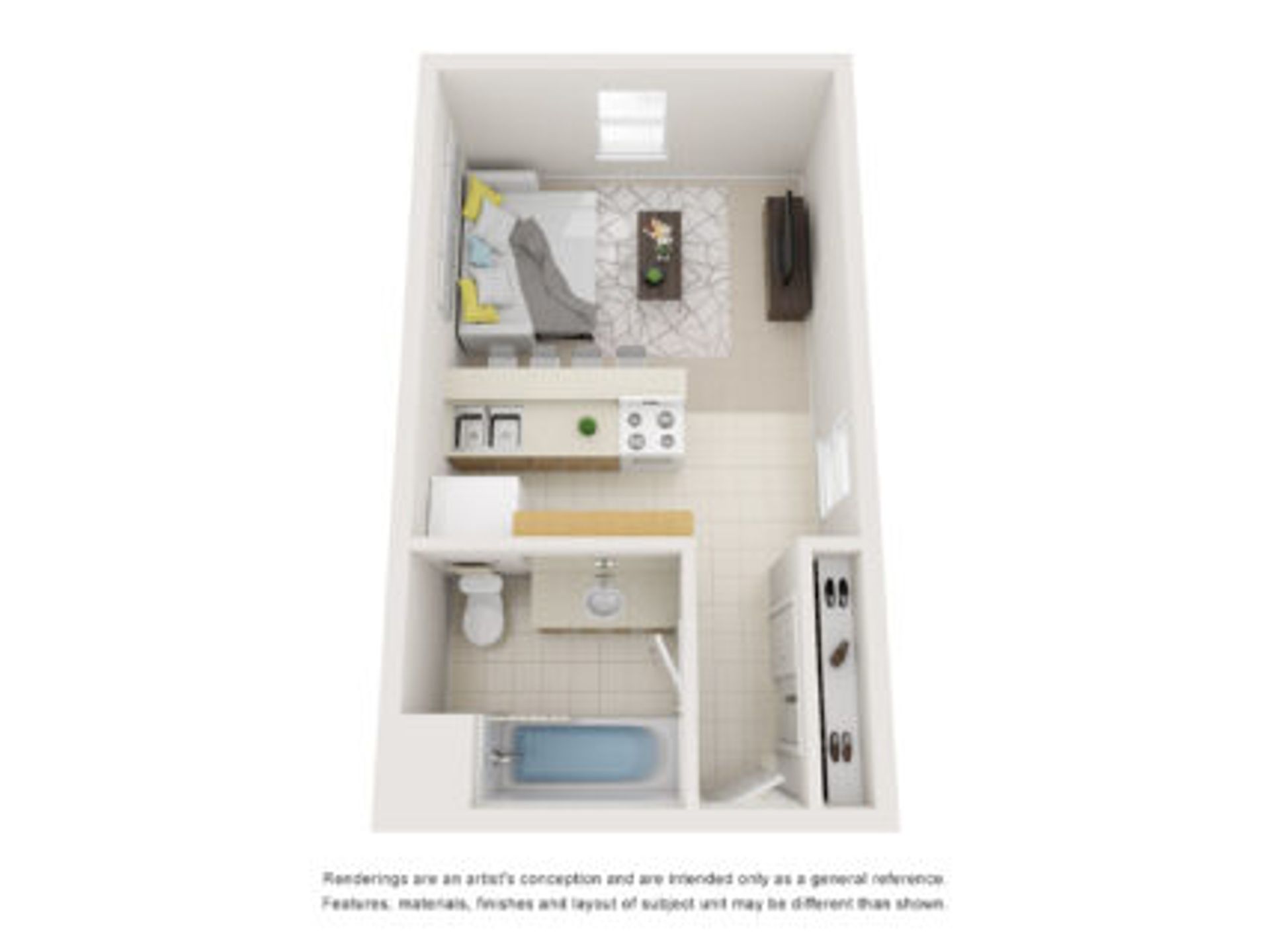 Unicorn North – Studio, 1 bath, $725