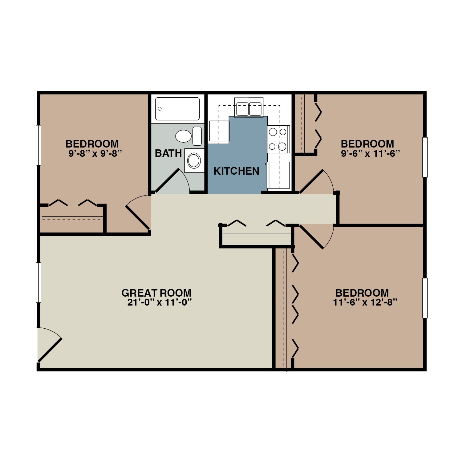 Colonial Village – Colonial: 3 Bedroom